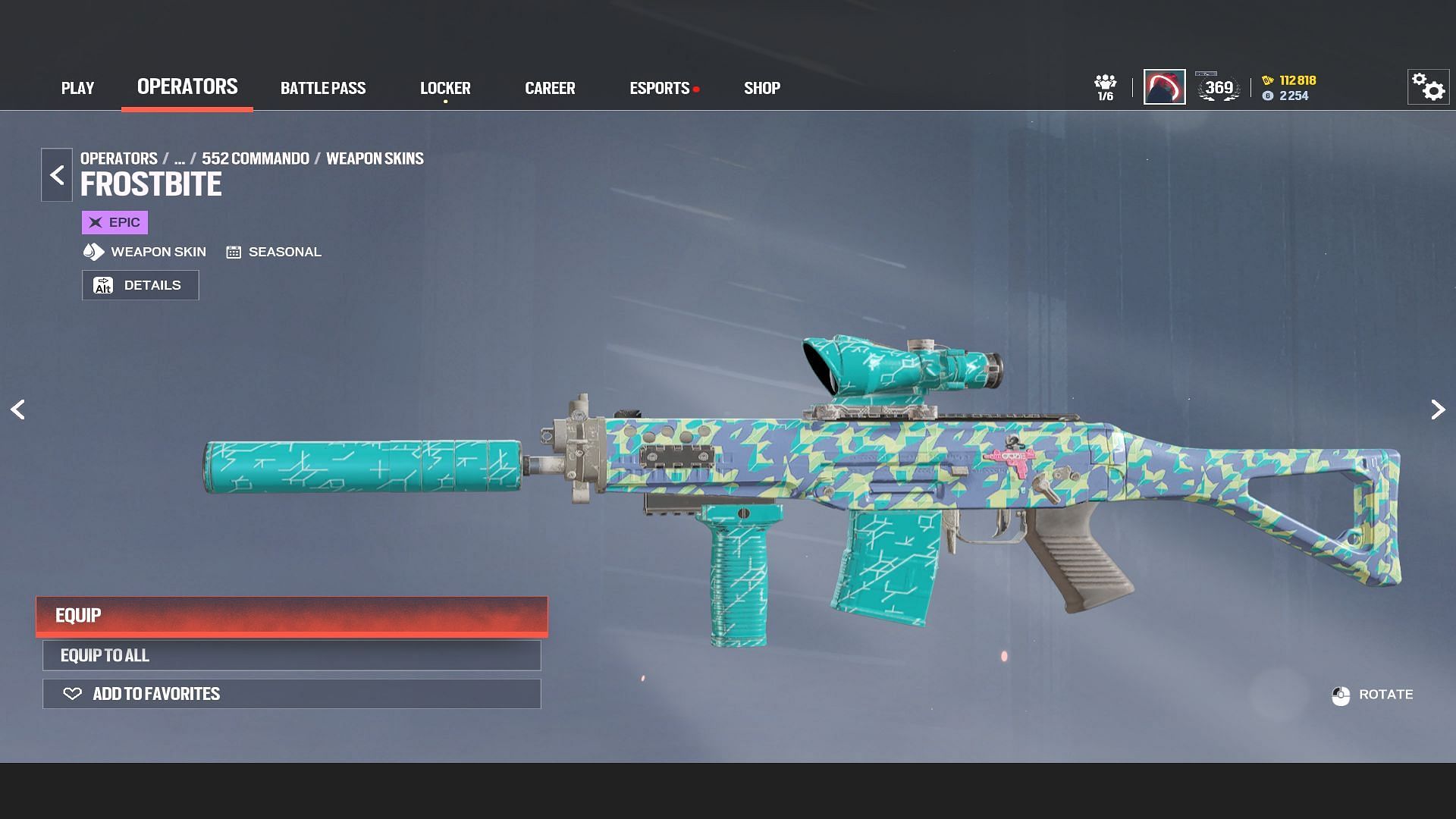 Frostbite skin in Rainbow Six Siege X (Image via Sportskeeda Gaming || Ubisoft)